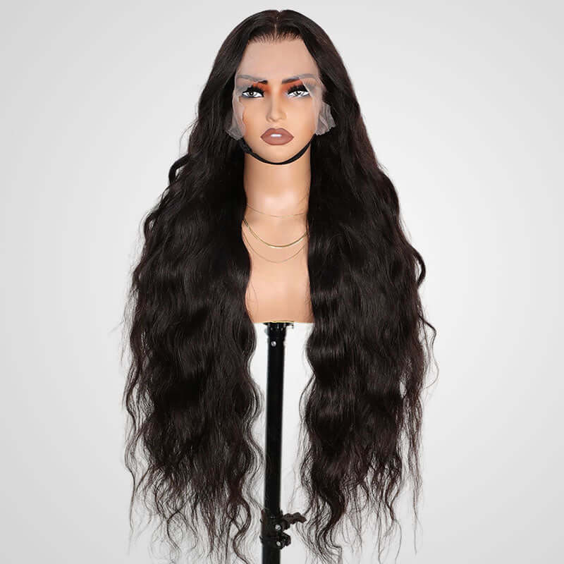 QVR Body Wave 13x4 Lace Frontal Wigs Free Part Long Wig 100% Human Hair