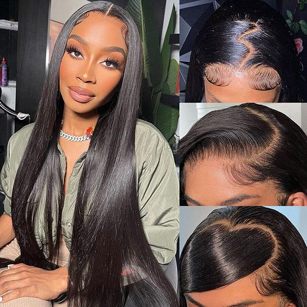 QVR Pre-plucked 13x4 HD Lace Wig Human Hair Wigs Straight Undetectable Lace Front Wig