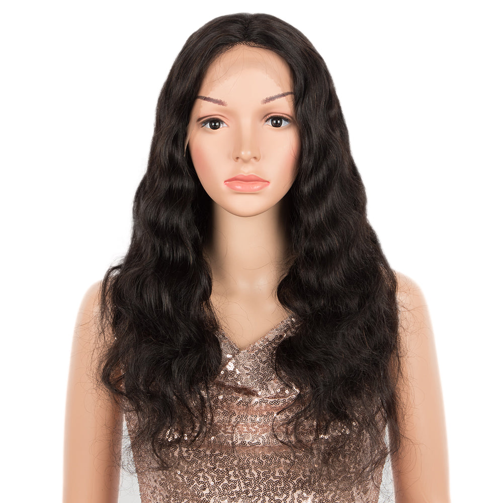QVR 4X1 T Lace Human Hair Wigs Body Wave Hair Lace Front Wig Pre-plucked Hairline with Baby Hair Wigs Natural  Black Color
