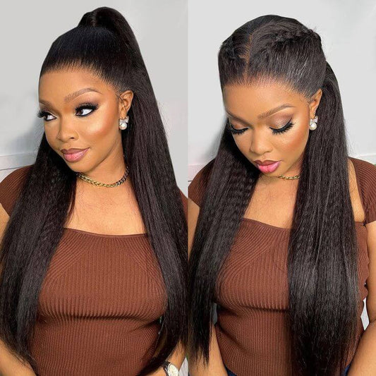 Flash Sale|Natural Black Kinky Straight Wigs