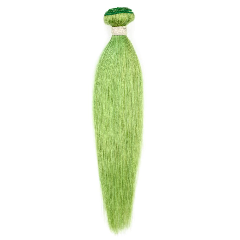 Queen Remy Human Hair 3 Bundles Straight Hair Weave Biscay Green Color