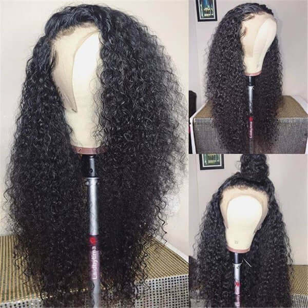 QVR Pre Plucked Long Curly Lace Front Wig High Quality Long Human Hair Wigs