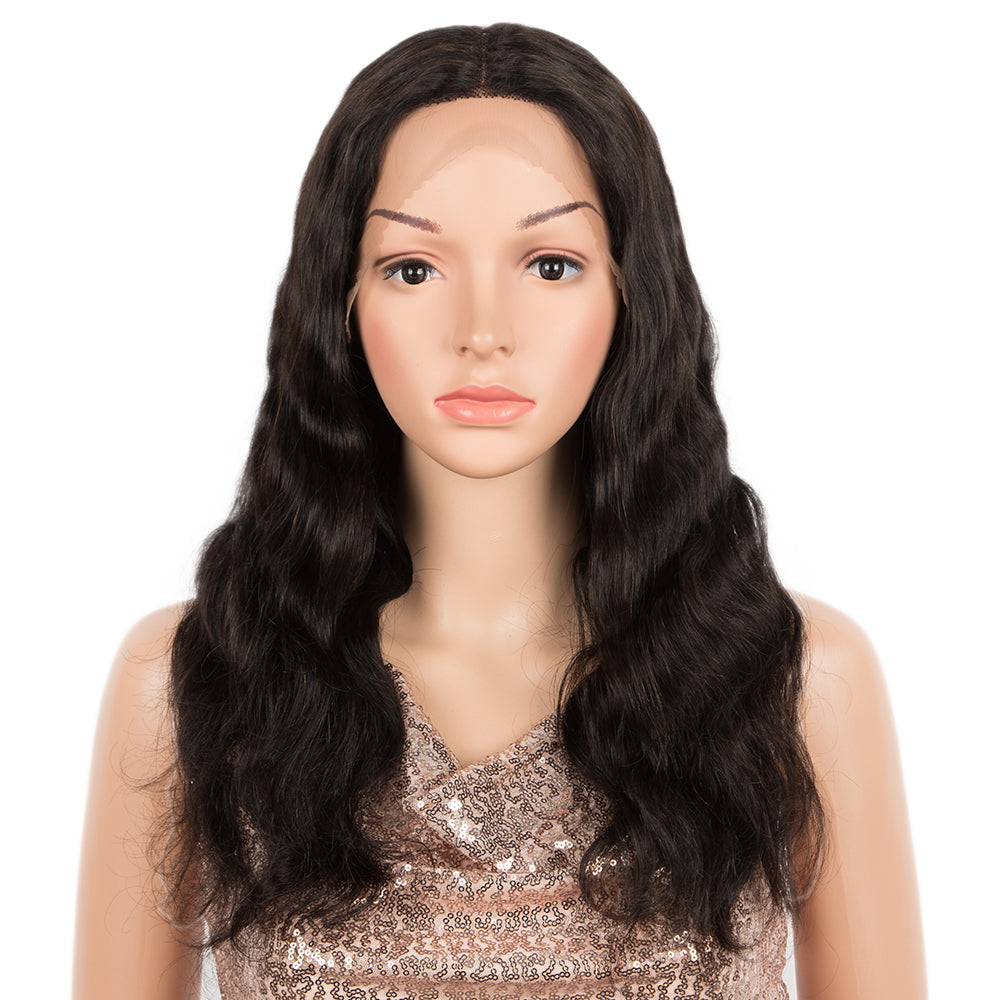 QVR 4X1 T Lace Human Hair Wigs Body Wave Hair Lace Front Wig Pre-plucked Hairline with Baby Hair Wigs Natural  Black Color