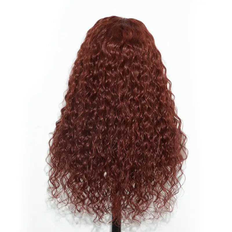 QVR Pre-plucked Reddish Brown 13x4 Lace Frontal Water Wave Wigs Human Hair Wigs