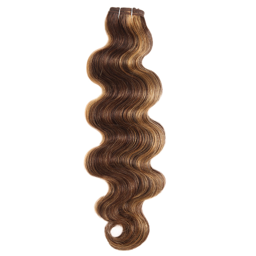 QVR Body Wave Weave 3 Bundles Virgin Human Hair Highlight Piano Brown Blonde Hair Bundles