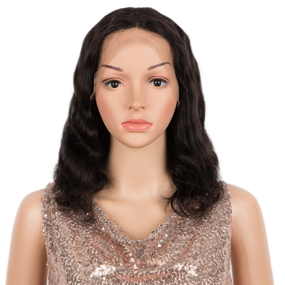QVR 4X1 T Lace Human Hair Wigs Body Wave Hair Lace Front Wig Pre-plucked Hairline with Baby Hair Wigs Natural  Black Color