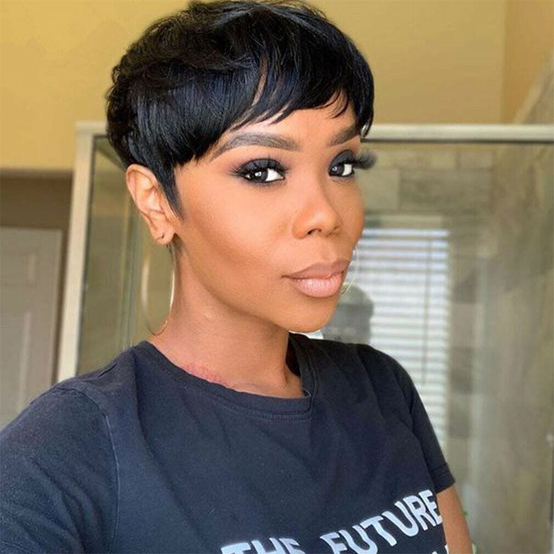 QVR Boss Pixie Cut Wigs Human Hair Short Wigs For Women
