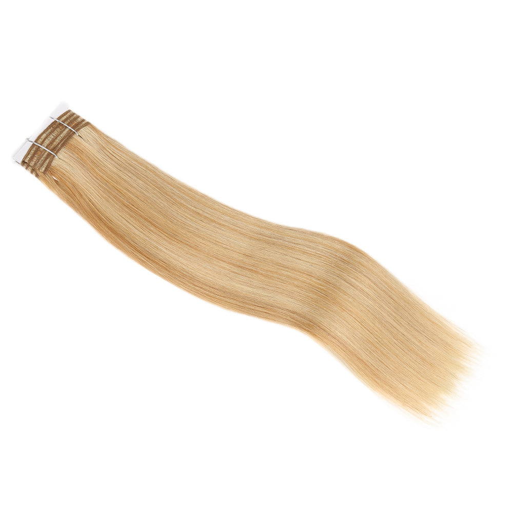 QVR Remy Human Hair 3 Bundles Straight Human Hair Weave Piano Blonde Color 27/613
