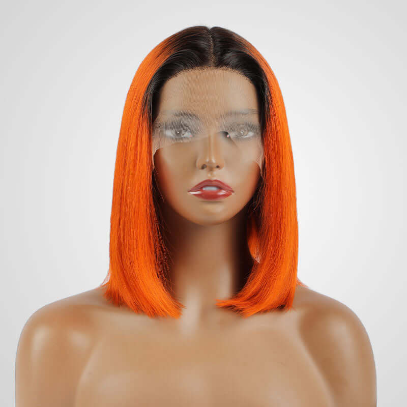 Flash Sale|Ombre 2/Orange Straight T Lace Bob Wig