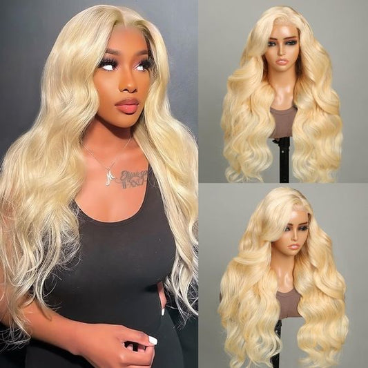 QVR Remy 613 Blonde 13X4 13X6 HD Transparent Lace Front Wig 100% Human Hair Wigs Body Wave Wigs