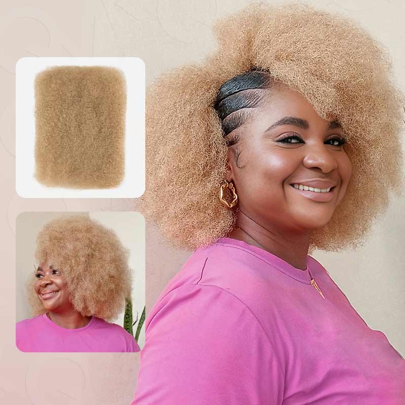 SUPER DEAL|3 PACKS Honey Blonde Afro kinky Bulk SEND 1 FREE HAIR 10''