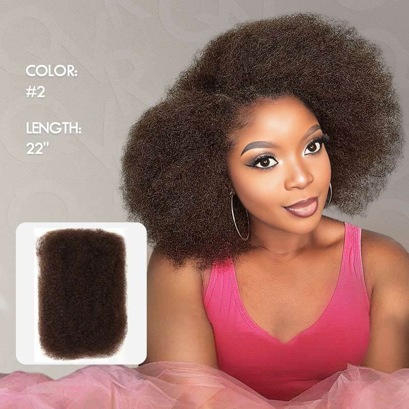 Flash Sale|QVR Dark Brown Afro kinky Bulk Human Hair