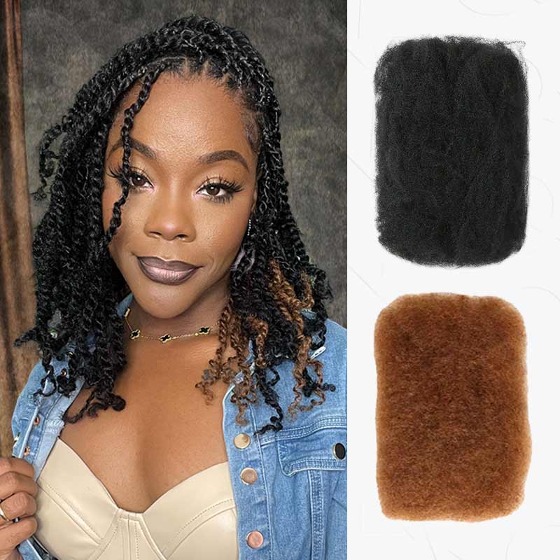 SUPER DEAL|3 PACKS Natural Black Afro kinky Bulk SEND 1 FREE HAIR 10''
