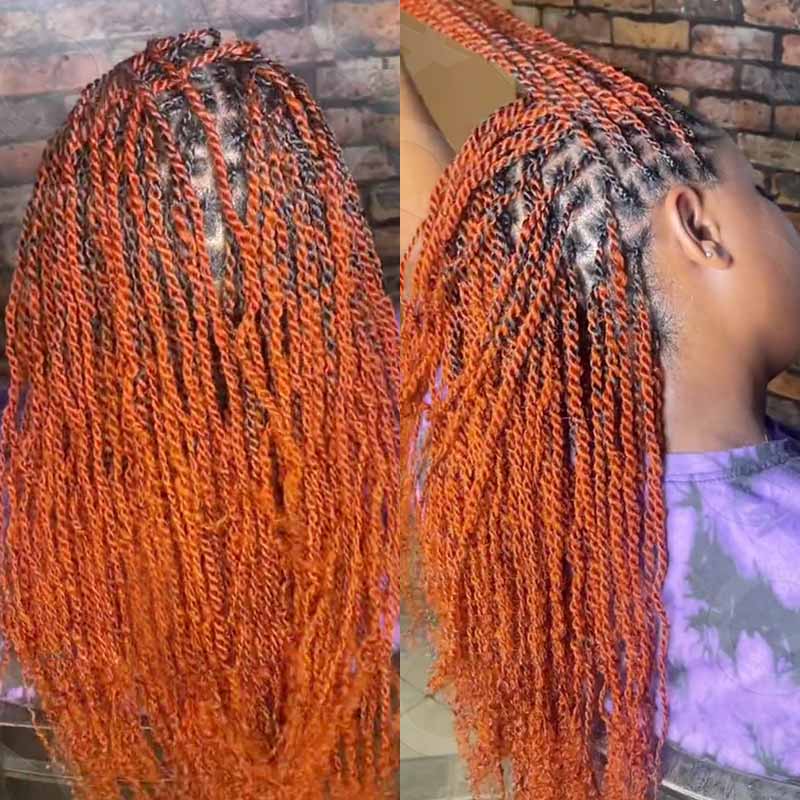 SUPER DEAL|3 PACKS Dark Orange Afro kinky Bulk SEND 1 FREE HAIR 10''