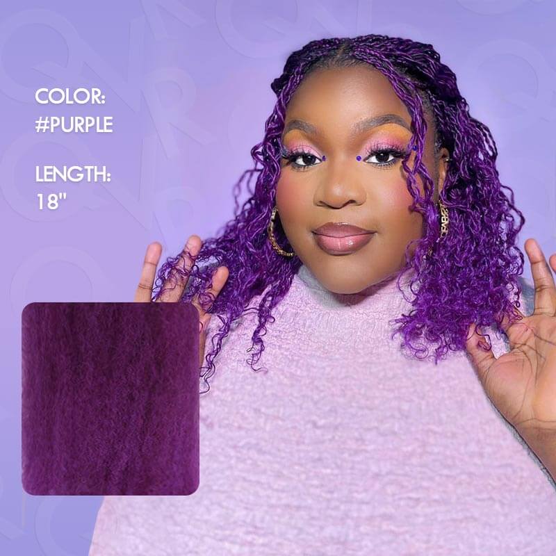 CLEARANCE SALE| Purple Color Afro Kinky Bulk Human Hair