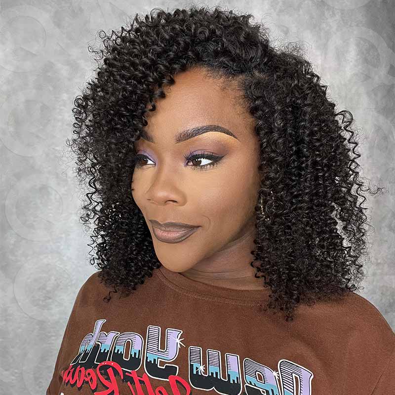 Flash Sale|QVR Kinky Curly V Part Wigs Human Hair Beginner Friendly
