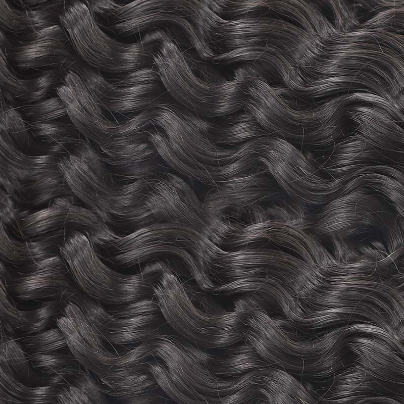 QVR Multi-Weaves Feather Crochet Human Hair Natural Black Curly Machine Made Crochet Weave Hair Extensions