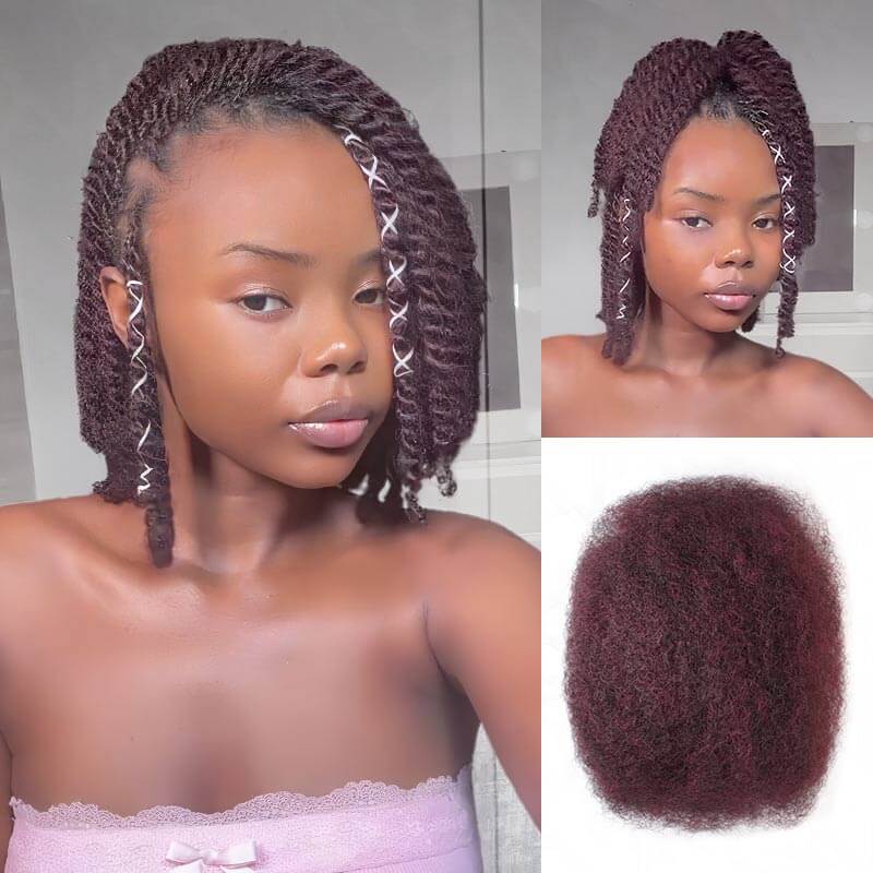 US Only|QVR #1B/99J Afro kinky Bulk Human Hair