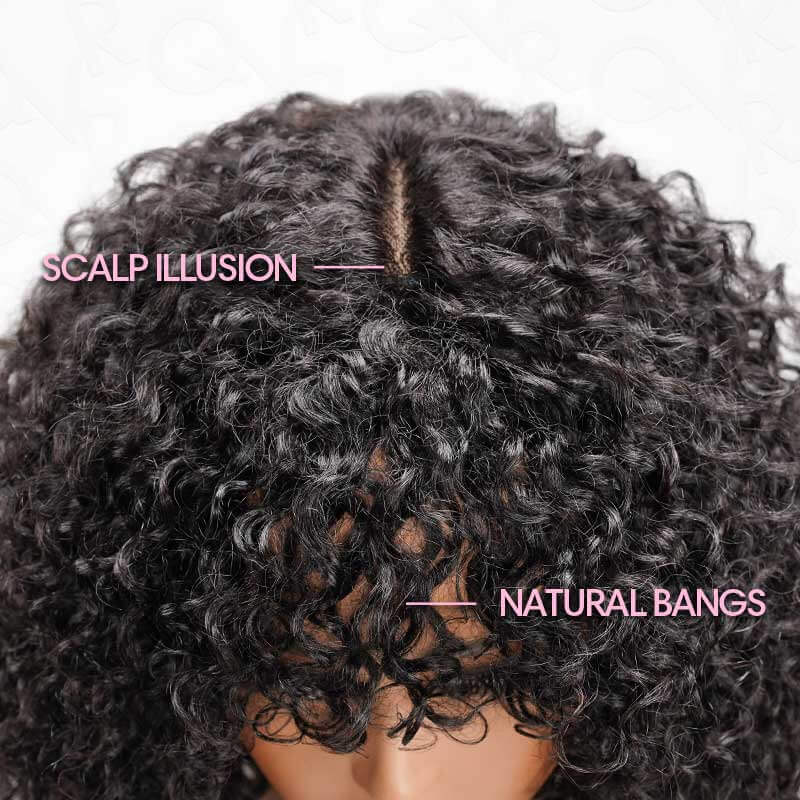 BOGO|Water Wave Short Pixie Bob Cut Wigs With Bangs
