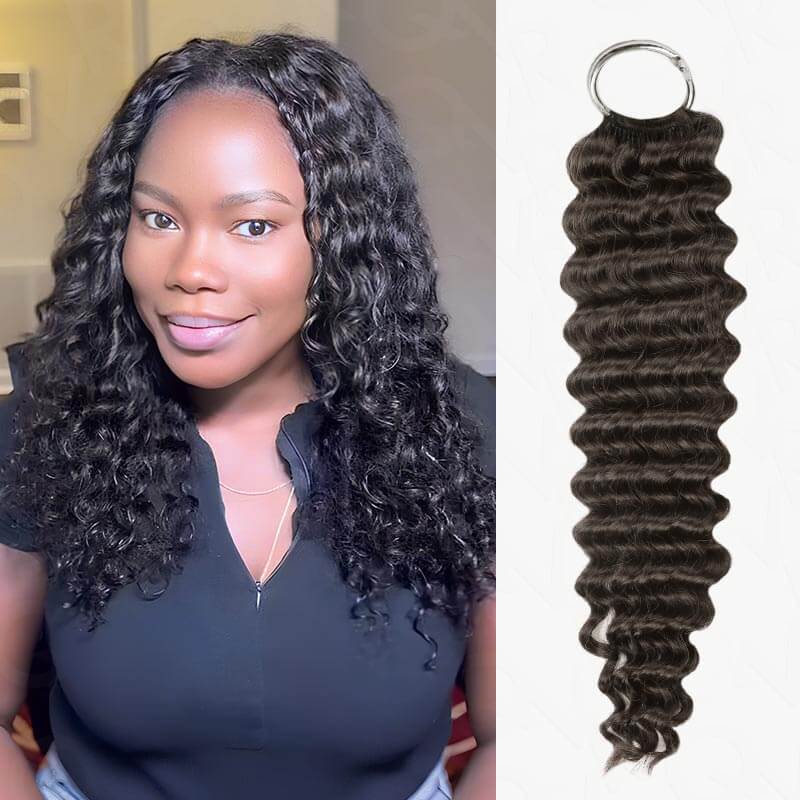 QVR Premium Chinese Hair Small Kinky Curly Virgin Human Crochet Hair Natural Black Machine Made Feather Crochet Hairstyles