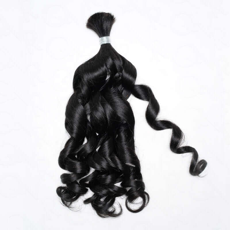 Flash Sale|QVR French Curl Human Bulk Hair Extensions for Boho Knotless Braiding