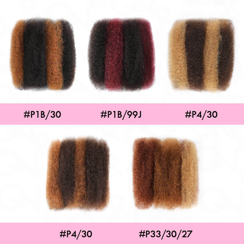 Flash Sale|QVR Multi-Color Combo Afro Kinky Bulk Human Hair