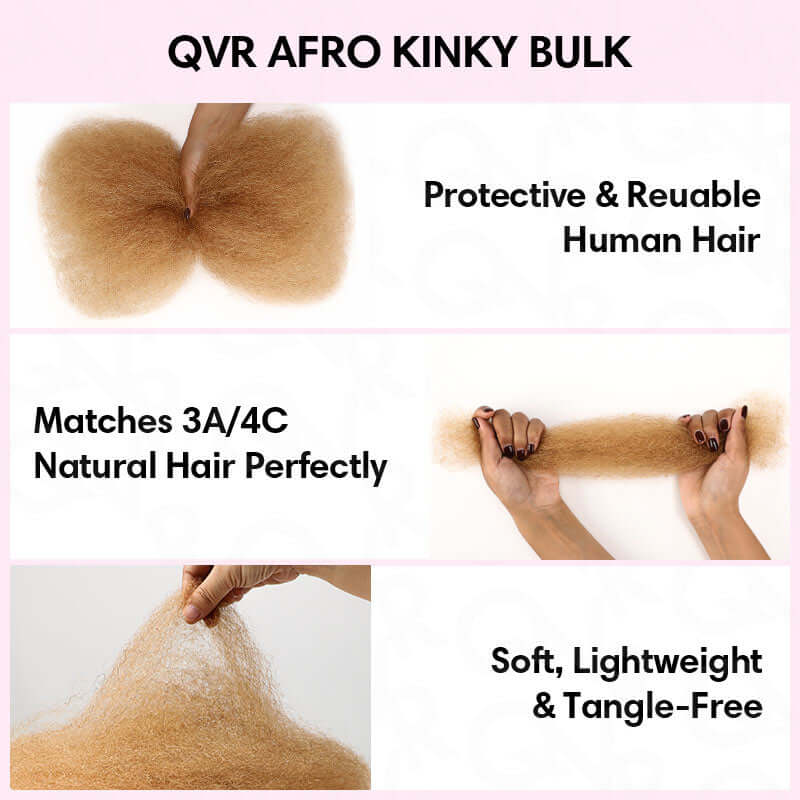 MATCH SALE|QVR #27 Afro Kinky Bulk Human Hair