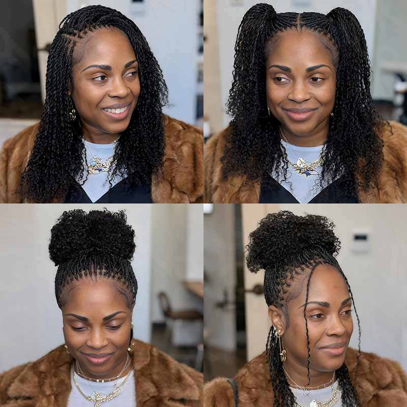 QVR Type 4C Afro Kinky Bulk Braiding Human Hair Extensions For Black Women