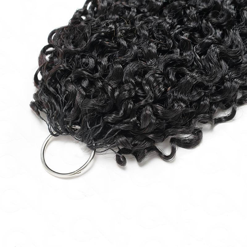 US Only|QVR #1B Burmese Curly Feather Crochet Human Hair