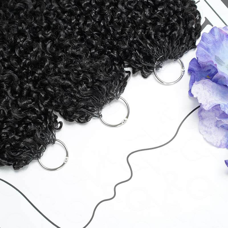 US Only|QVR #1B Burmese Curly Feather Crochet Human Hair