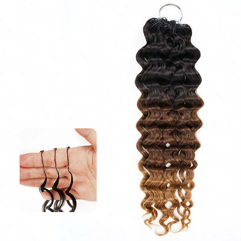 Flash Sale|QVR Dark Brown #4 Water Wave Feather Crochet Human Hair