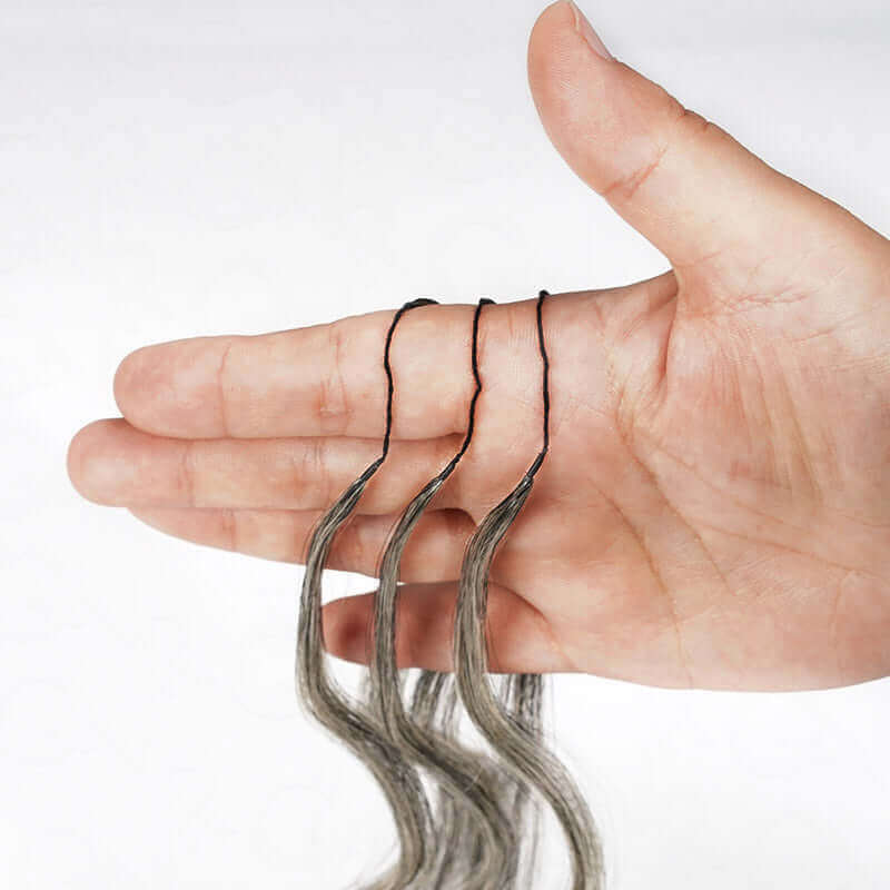 P3G5|Salt Pepper Small Kinky Curly Feather Crochet Human Hair