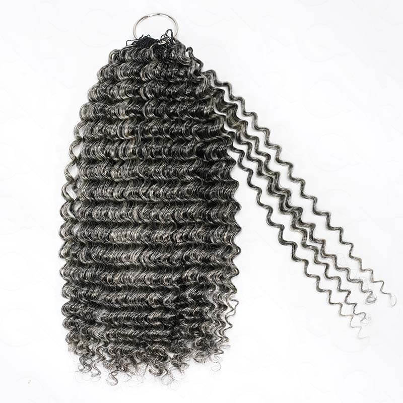 QVR Soft Feather Crochet Hair 3 Packs Small Kinky Curly Machine Made Human Hair Extension