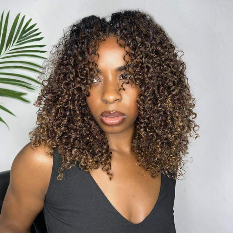 MATCH SALE|QVR #T1B/30/27 Small Kinky Curly Crochet Hair