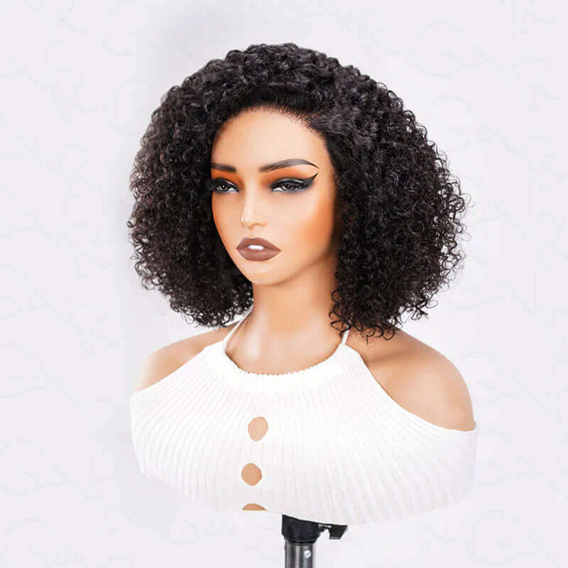 US Only|QVR #1B Side Part Short Cut Curly Wig