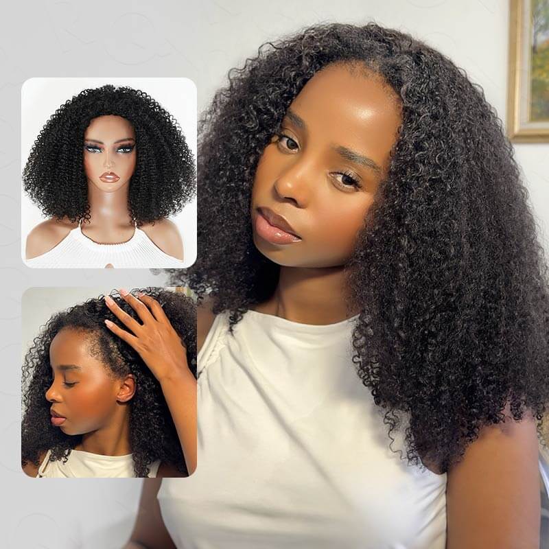 Flash Sale|QVR Glueless Half Wig 3 In 1 Twist Curly Human Hair