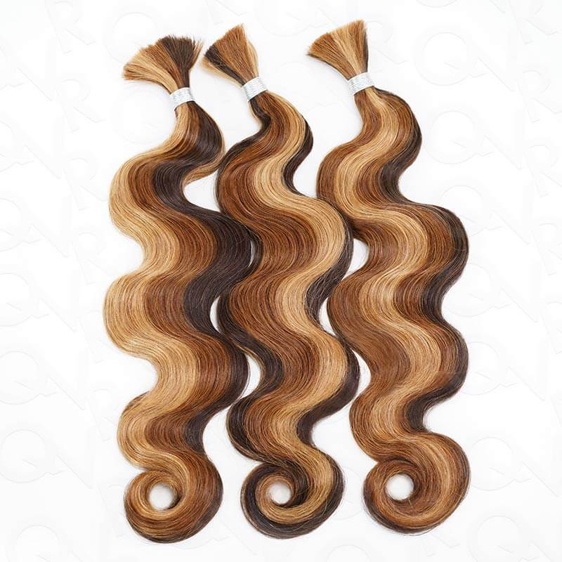 Flash Sale|QVR #P4/30/27 Body Wave Boho Knotless Braids Human Bulk Braiding Hair