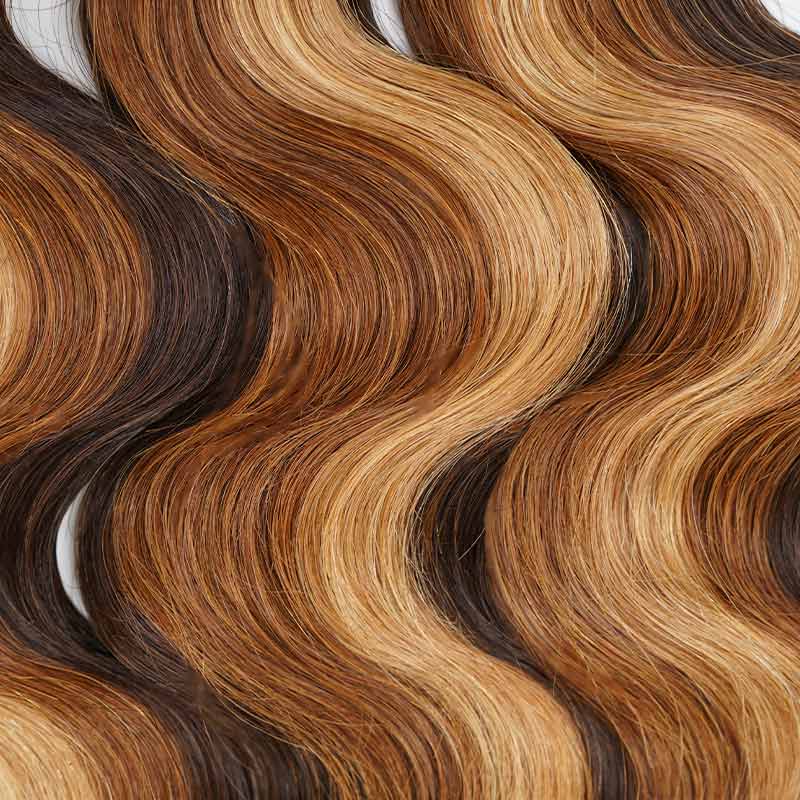 B3G1|QVR Brown Highlight Body Wave #P4/30/27 Human Bulk Hair for Braiding