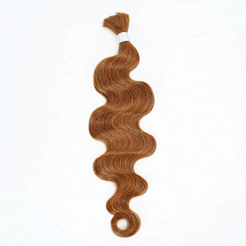 B3G1|QVR Auburn Brown Body Wave Bulk Human Hair Extensions for Boho Knotless Braiding
