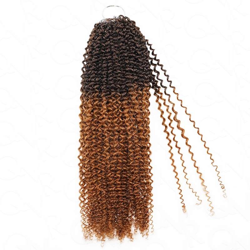 QVR 1 Pack Afro Kinky Curly Feather Crochet Human Hair Extension