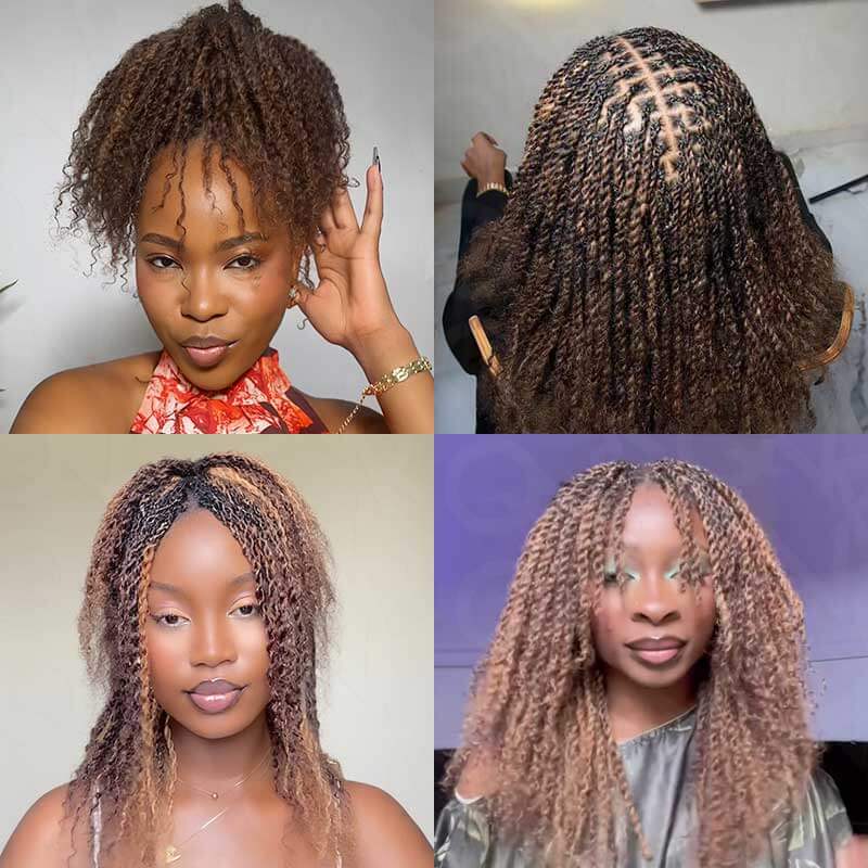 BOGO|Three Colors #P4/30/27 Afro kinky Bulk Human Hair