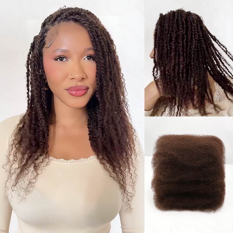 Flash Sale|QVR Dark Brown Afro kinky Bulk Human Hair
