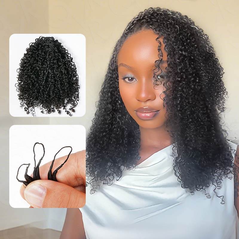 P3G5|QVR All Textures Natural Black Feather Crochet Human Hair 5 Packs 20-24 inches