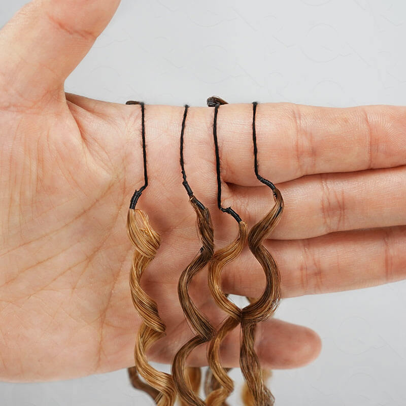 QVR Highlight #P4/27 Feather Crochet Human Hair Miracle Knots Hairstyle Curly Hair Extensions