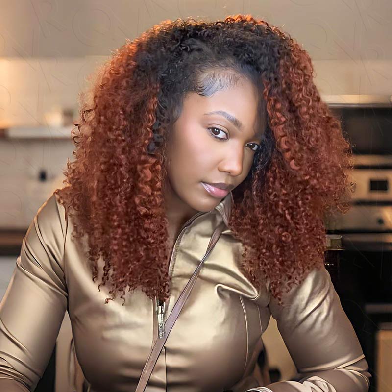 QVR #T1B/350 Crochet Hair Small Kinky Curly Machine Made Feather Human Hair Extension