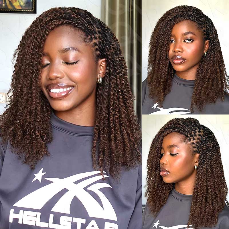QVR 1 Pack Mixed Color #4/30 Afro Kinky Bulk Human Hair