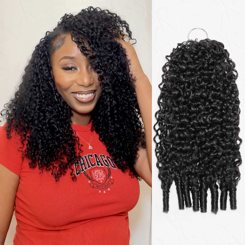 QVR Multi-Colors Feather Crochet Human Hair Burmese Curly Machine Made Crochet Weave Hair Extensions