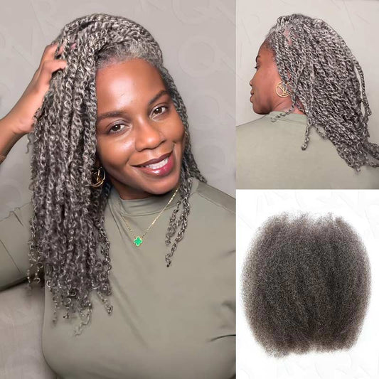 BOGO|Salt Pepper Afro Kinky Bulk for Braiding