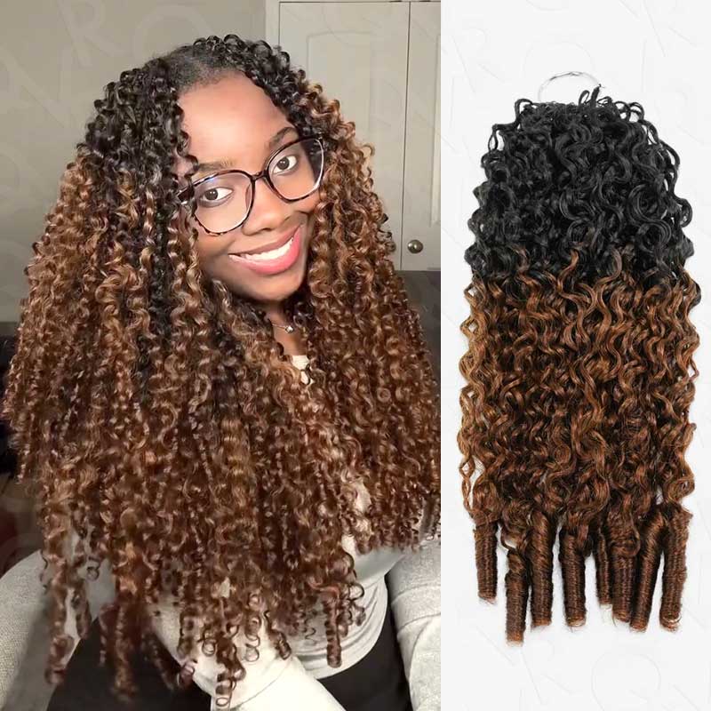 QVR #T1B/30 Feather Crochet Human Hair Burmese Kinky Curly Machine Made Crochet Weave Hair Extensions