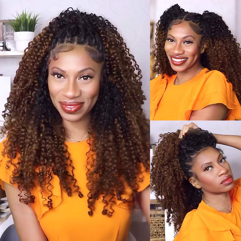 P3G5|Ombre Brown #T1B/30 Feather Crochet Human Hair